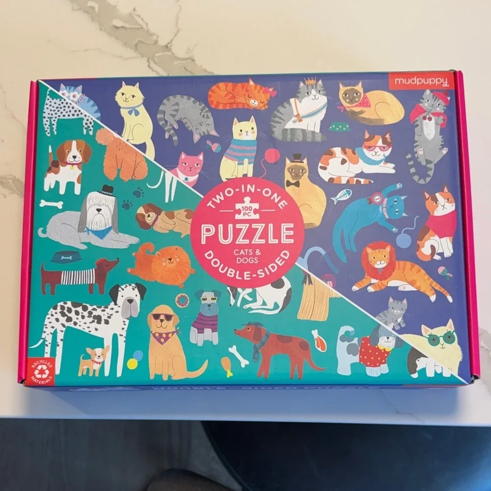 Mudpuppy Double-Sided Cats & Dogs Puzzle - Colorful
